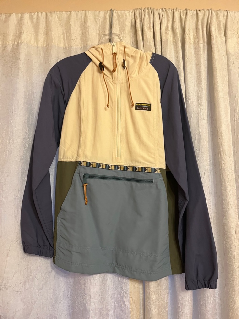L.L. Bean Colorblock Anorak Jacket in Cream, Olive, Slate, Navy